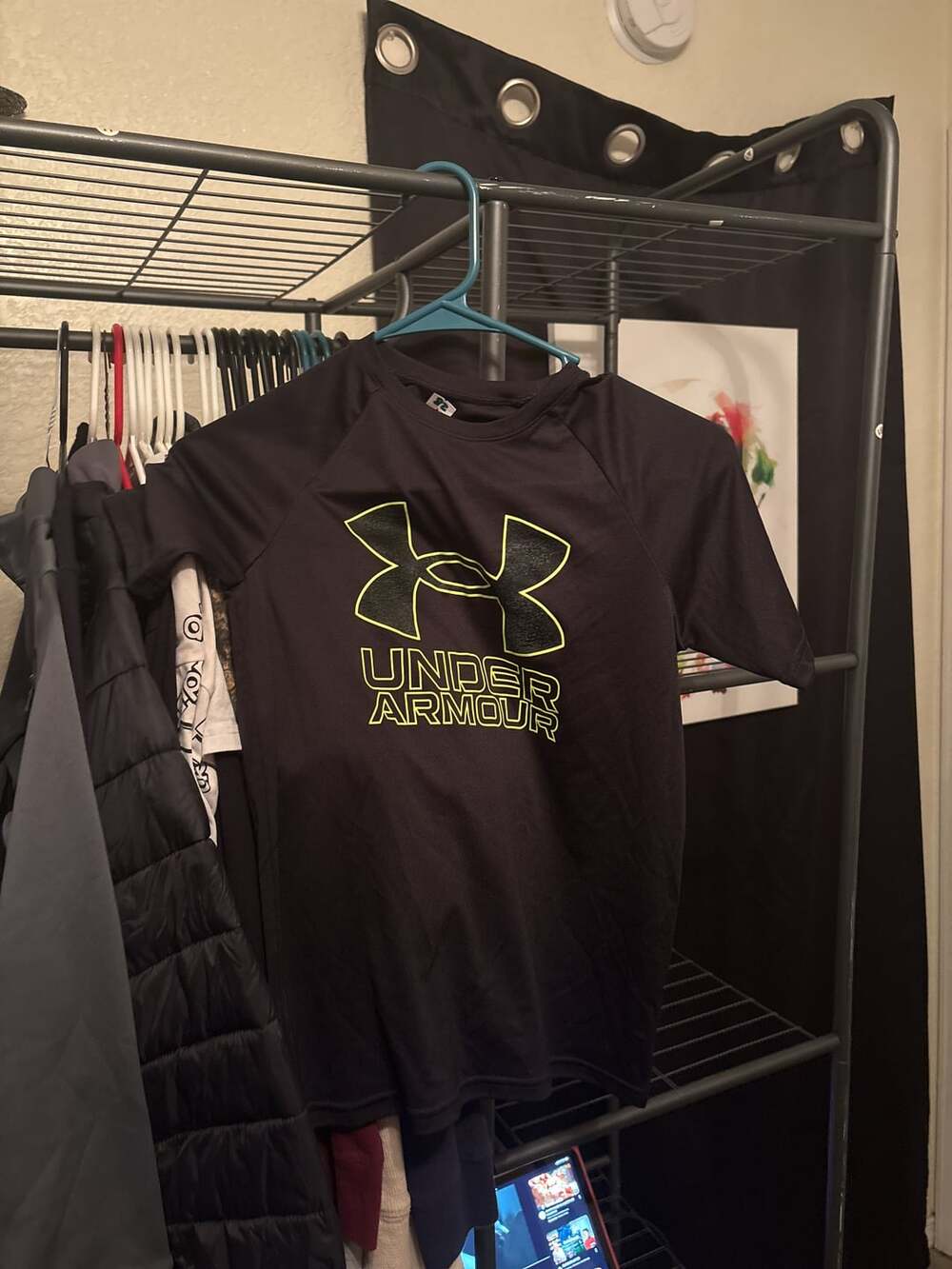 Under Armour Boy's Tech Hybrid Print Fill Logo Short Sleeve T-Shirt Black Youth
